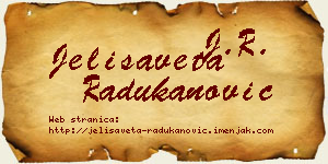 Jelisaveta Radukanović vizit kartica
